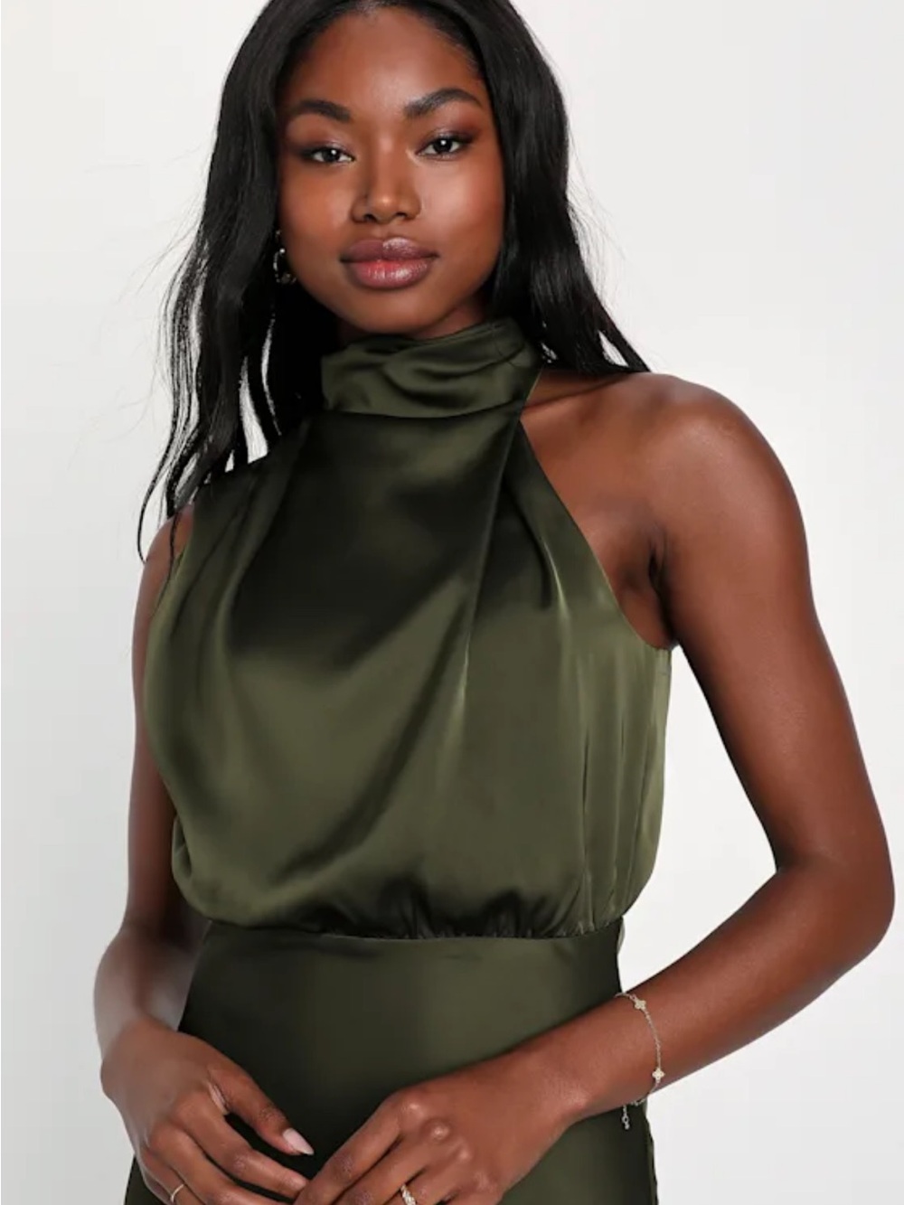 Lulu’s Satin Midi Dress - Picture 3 of 10